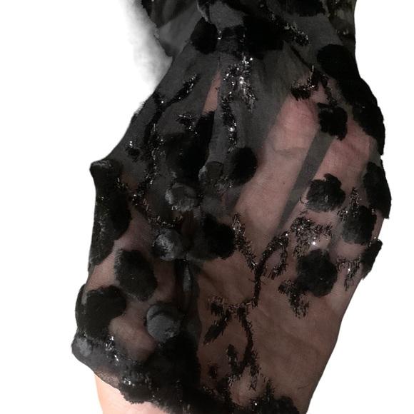 Vintage Saint Romei Black 100% pure Silk NWT  dress size 12 - Picture 3 of 9